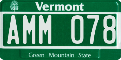 VT license plate AMM078