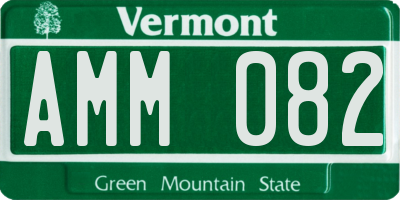 VT license plate AMM082