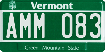 VT license plate AMM083
