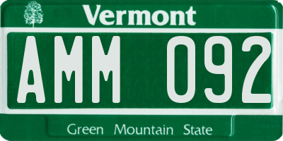 VT license plate AMM092