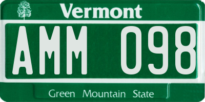 VT license plate AMM098