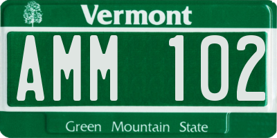 VT license plate AMM102