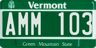 VT license plate AMM103