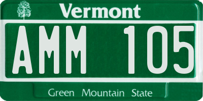 VT license plate AMM105