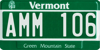 VT license plate AMM106