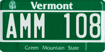 VT license plate AMM108