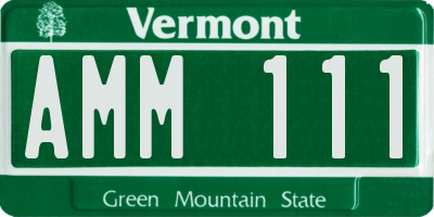 VT license plate AMM111