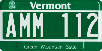 VT license plate AMM112