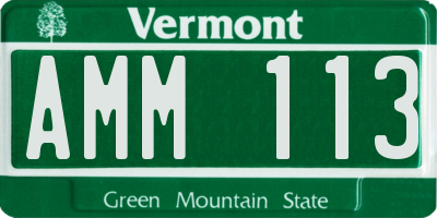 VT license plate AMM113