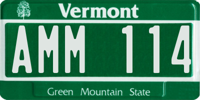 VT license plate AMM114