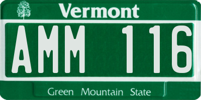 VT license plate AMM116