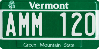 VT license plate AMM120