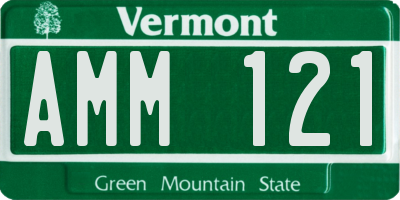 VT license plate AMM121