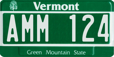 VT license plate AMM124