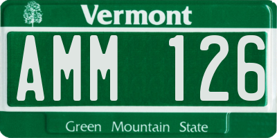 VT license plate AMM126