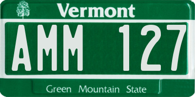 VT license plate AMM127