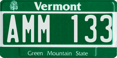 VT license plate AMM133