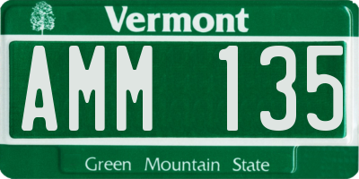 VT license plate AMM135