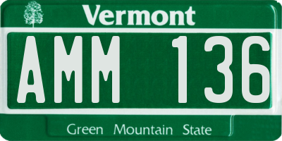 VT license plate AMM136
