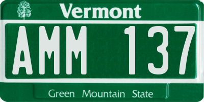 VT license plate AMM137
