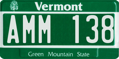 VT license plate AMM138
