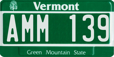 VT license plate AMM139