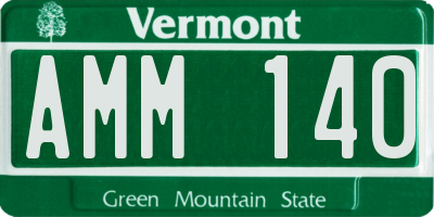 VT license plate AMM140
