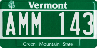 VT license plate AMM143