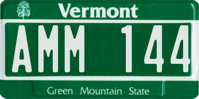 VT license plate AMM144