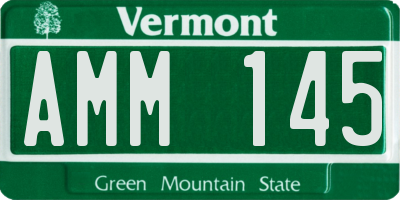 VT license plate AMM145