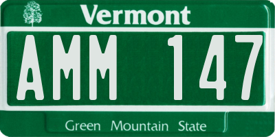 VT license plate AMM147