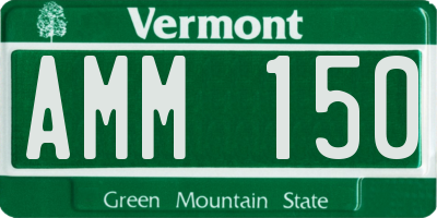 VT license plate AMM150