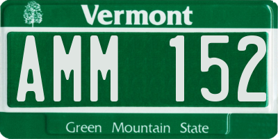 VT license plate AMM152