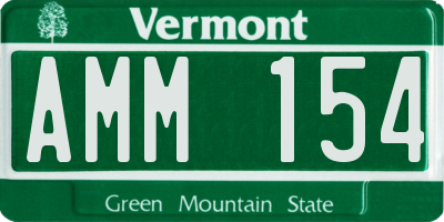 VT license plate AMM154