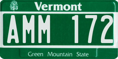 VT license plate AMM172