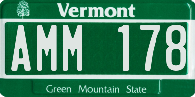 VT license plate AMM178