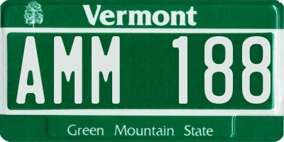 VT license plate AMM188