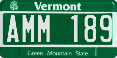 VT license plate AMM189