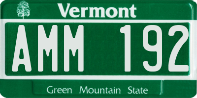 VT license plate AMM192
