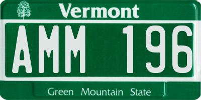 VT license plate AMM196