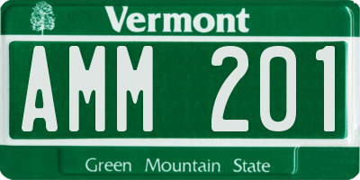 VT license plate AMM201