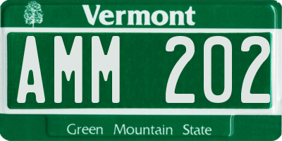 VT license plate AMM202
