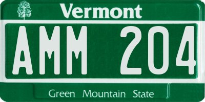 VT license plate AMM204