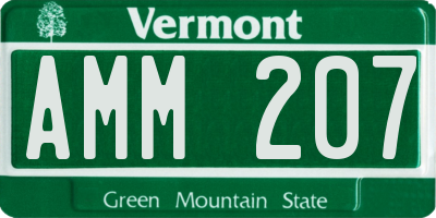 VT license plate AMM207