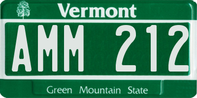 VT license plate AMM212