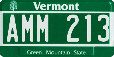 VT license plate AMM213