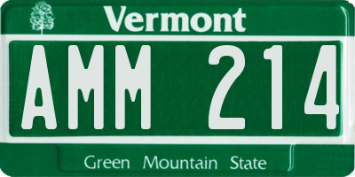 VT license plate AMM214