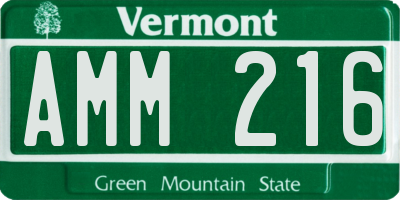 VT license plate AMM216