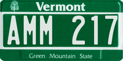 VT license plate AMM217