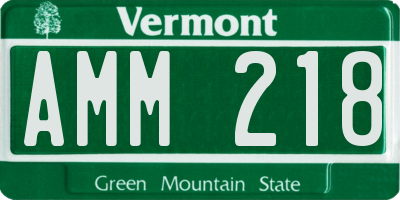 VT license plate AMM218